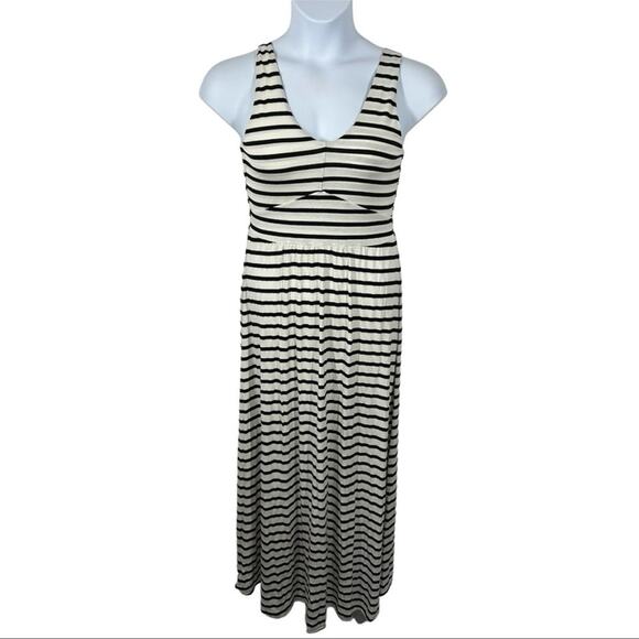 Chelsea & Theodore Black White Striped Maxi Dress Small NWT Summer Sundress - Picture 2 of 12